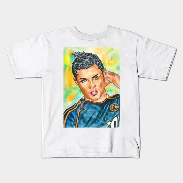 Cristiano Ronaldo Kids T-Shirt by Svetlana Pelin